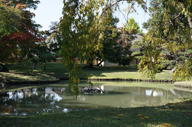 真田邸　外からみた日本庭園